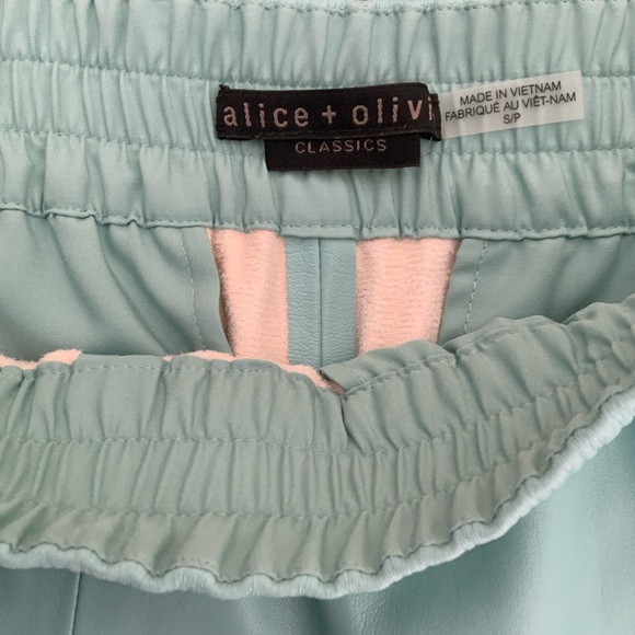 Shop Alice + Olivia Pete Faux Leather Jogger Pants in Breeze - Picture 11 of 11